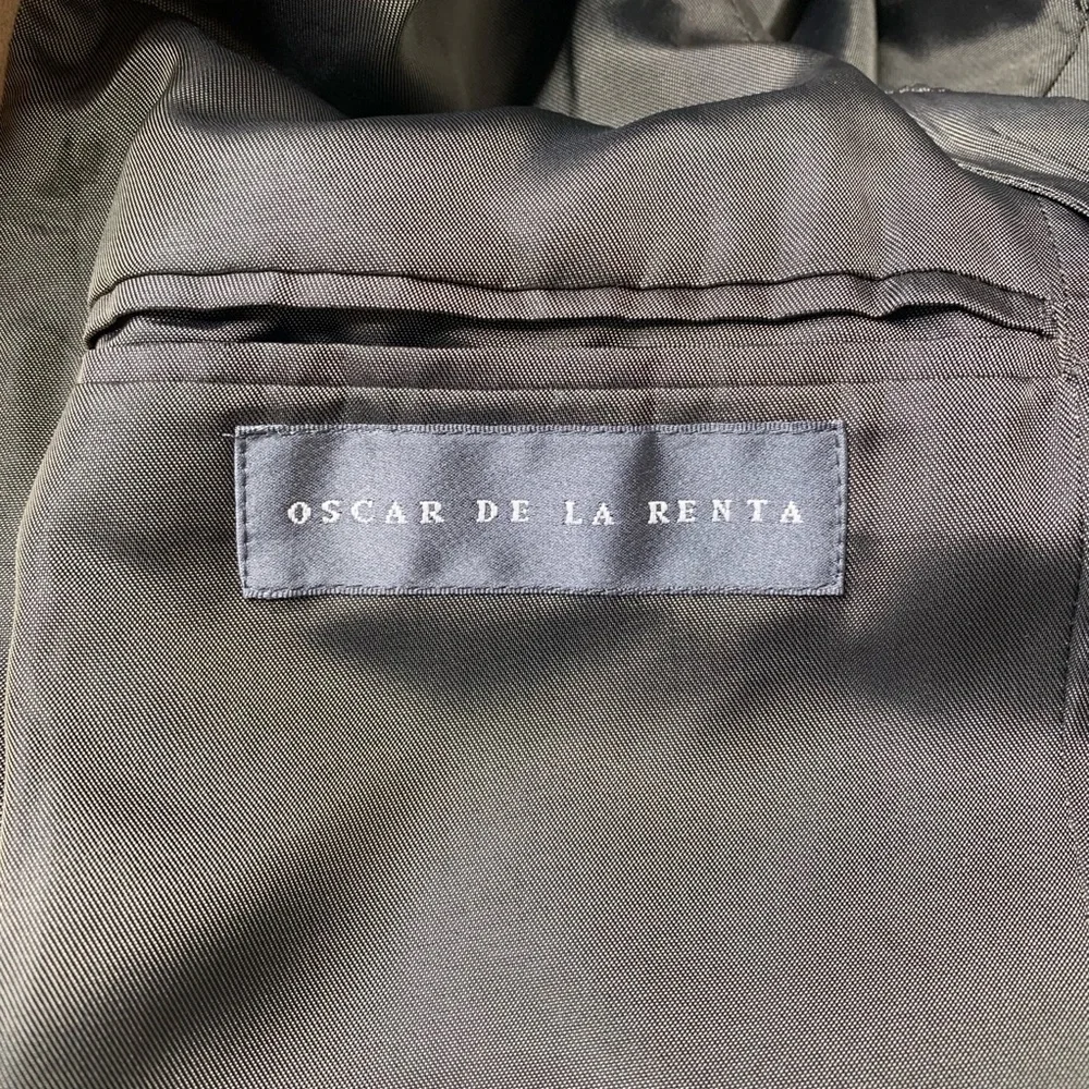 BN7 Oscar De‎ La Renta Wool Cashmere Blazer Brown Sport Coat Size 40L Academia